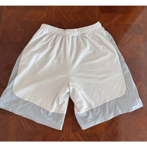 Nike Dri-Fit White & Gray Mesh Basketball Shorts XL Athletic Training - Picture 6 of 7